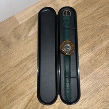 Montre Quartz Femme Marc Gay Bracelet Cuir Vert Cadran Effet Bois