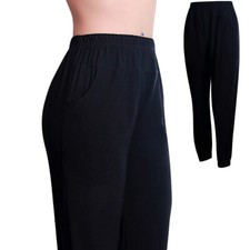 Femmes Largeur Pantalon en Tissu Loisirs Été Respirant Confortable Stretch Haut