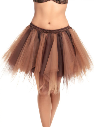 Jupe courte tulle marron - courte,