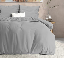 Housse de Couette Flanelle Chaude 140-200-240x220+Taies d'Oreiller 2-3pcs Gris