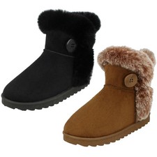 Bottes De Cheville Fille Avec Bord En Fourrure Doublées *H4R142*