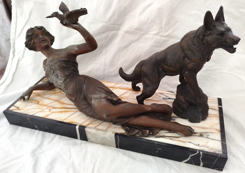 Statue bronze art déco - art,