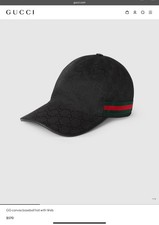 Gucci 200035 GG Canvas Cap L/59 Polyester Black