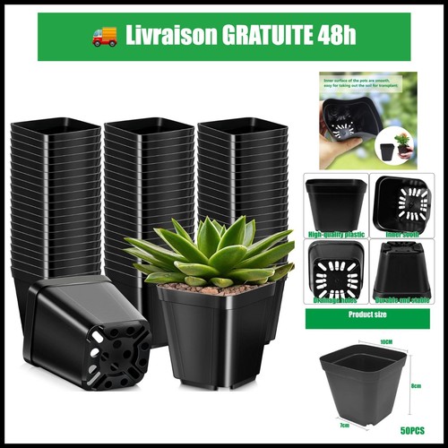 Pots fleurs noir 50 - pots,