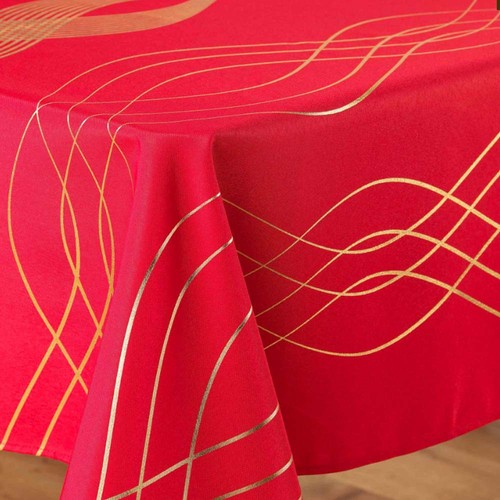 Nappe ronde elona rouge or - rouge, et