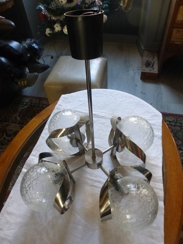 Lustre space art metal chromé - lustre,