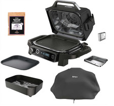 Ninja OG705CO Woodfire Outdoor Grill & Smoker – Black Electric BBQ