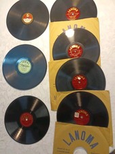 Lot de 7 disques 78 tours – 20 cm – Labels Lanoma / Pagode / Idéal – Chanson...