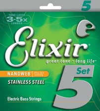 Jeu 5 cordes Stainless Steel Elixir pour Basse 45-130 (Long Scale)