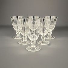 Daum France Orval 6 Verres À Porto Ou Vin Cristal Gravé H9,4cm Bon État