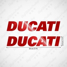 2 stickers DUCATI 20 cm ROUGE Brillant moto Tuning Decal autocollant déco