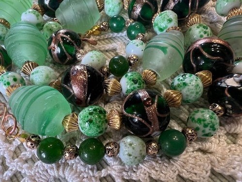 Collier ancien perles - , verre
