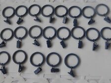 lot 21 anneaux avec pinces bleus de rideau  neufs