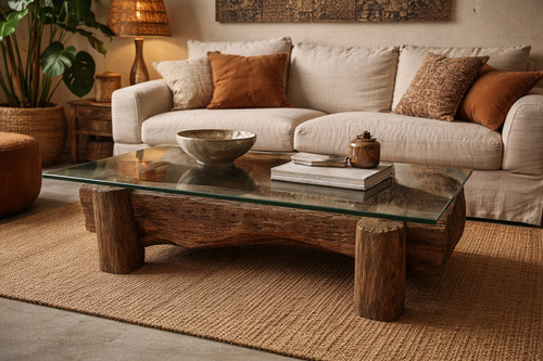 Table basse unique teck - table, en