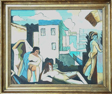 oil on canvas - SAINT TROPEZ - signed on the back" "