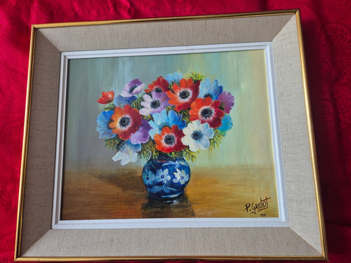 Huile sur toile bouquet - sur,