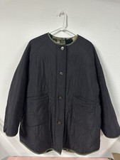 Bellerose Quilted Fleece Reversible Liner Jacket Black Floral Women’s Sz 0