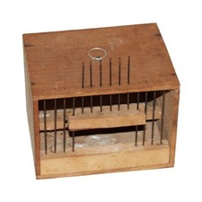 Antique Small Wooden Bird Carrying Cage