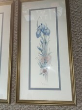 Print Floral Watercolor Mary Vincent Bertrand Signed Matted Framed See Pics 2900