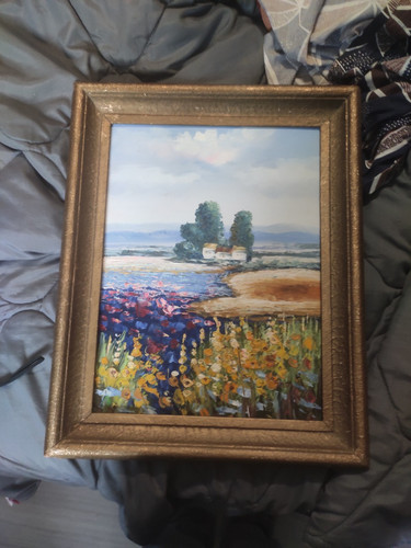 Tableau huile paysage mas - tableau,