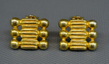 BIJOU CREATEUR - TED LAPIDUS BOUCLE D'OREILLE EN EMTAL DORE #74