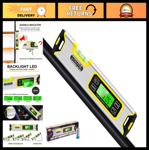 Digital level protractor - 12",