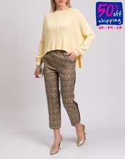 RRP€140 LIU JO Pullover Jumper Size S Yellow Lightweight Knit Round Collar