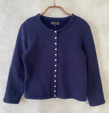 agnes b. Snap Button Cardigan Pression Brushed Inside Size 2 (S) Navy Blue Japan