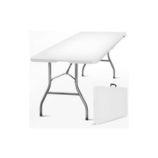 Table de jardin pliante 180x75xH74 cm Blanche Polypropylène KZ GARDEN