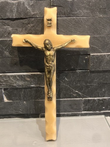 Crucifix ancien cire et - crucifix, en