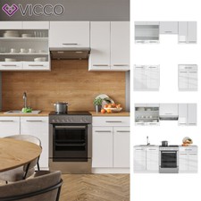 Cuisine intégrée Fame-Line, bloc cuisine, 200 cm, façades ultra-brillantes Vicco