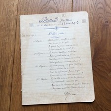 Cahier de Paroles de Chansons Anciennes Ecrites à la Main 1903
