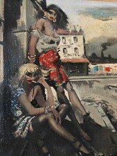 Erotica huile sur toile école