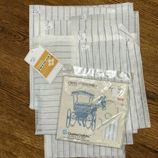 Charles Craft Zweigart Waste Cross Stitch Fabric Various Sizes USA Lot of 7