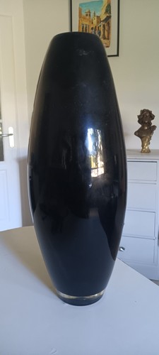 Vase verre noir - en,