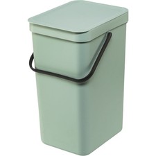 Brabantia 4.2 Gallon Jade Green Recycling Pail Space Saving Wall or Corner Use