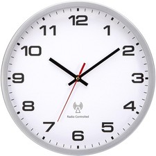 Horloge murale radio-pilotée blanche silencieuse - Grande horloge de cuisine ...