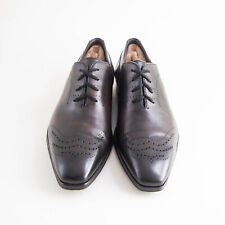 HUGO BOSS Wholecut Chaussure Oxford Marron Cuir Médaillon Hommes Taille Eu 41 8