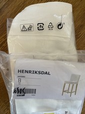 Set Of Two Ikea Henriksdal Bar Stool with Backrest Cover GRASBO WHITE 203.366.24