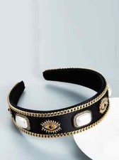 Serre-Tête Noir Or Brillant