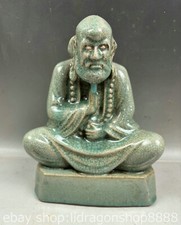 9.4 pouces chinois Ru Kiln porcelaine Arhat Damo Bodhidharma bouddha statue