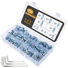 210 Pièces Insert Fileté Bois M6 M8 M10 Manchon à Visser Insert Bois Acier au...