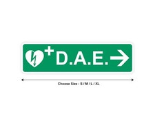 DAE DEFIBRILLATOR panel sticker right green 10cm (S) - 29cm (XL) sticker