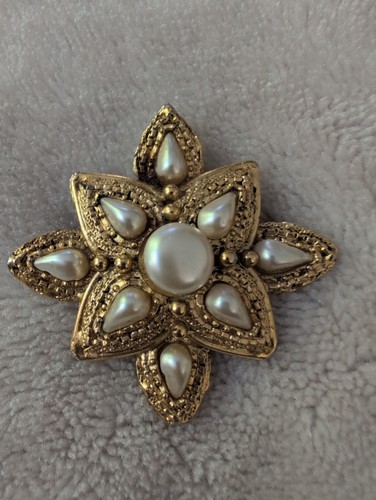Broche vintage fleur - , métal