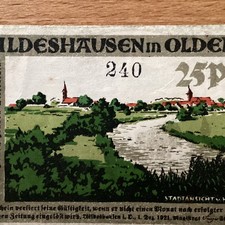 Emergency money series note Wildeshausen 25 Pf. with KN grave. 1426.1a