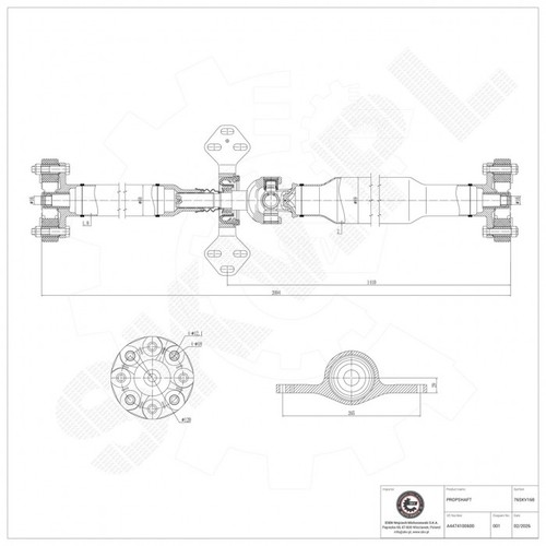 Arbre transmission cardan - de,