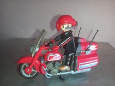 PLAYMOBIL MOTORCYCLE GOLD RED ROAD 3062 BIKER BIKER MOTORCYCLE CHOPPER CITY