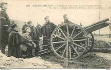 Militaria - War 1914-1918 - Belgian Artillery firing on a German airplane