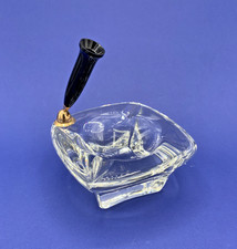 Daum France - Vintage Cut Crystal Pen Holder / Clipboard / Ashtray