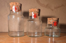 trois pots DUROBOR  vintage couvert liège Belgique circa 1970